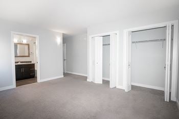 Primary bedroom with large closet space